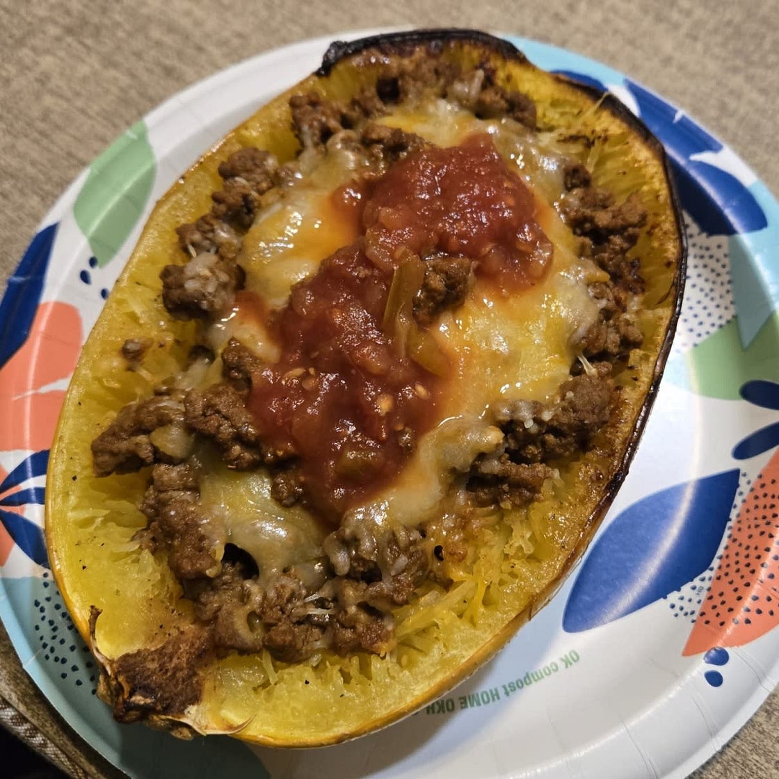 Turkey Taco Spaghetti Squash Boats