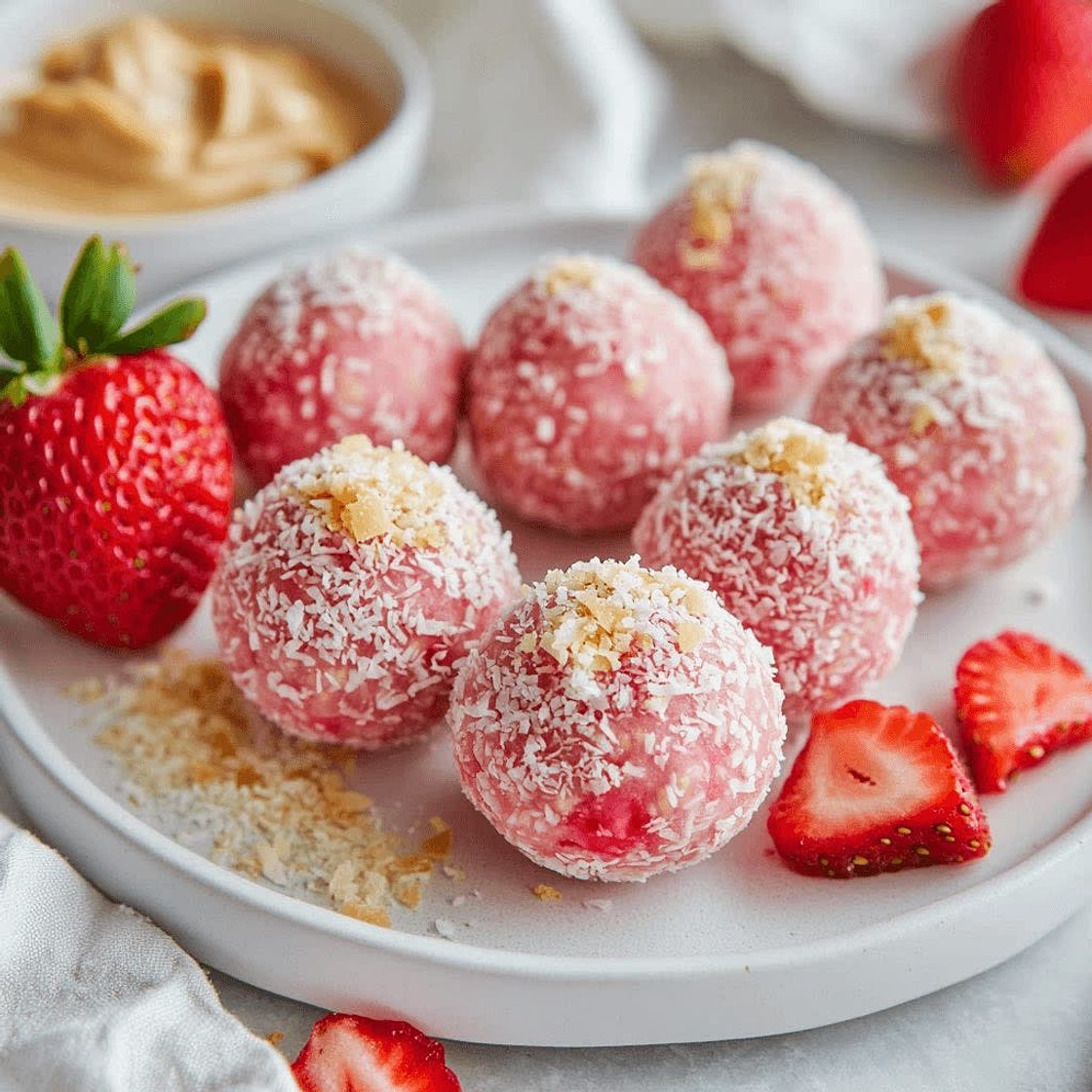 Strawberry shortcake protein balls