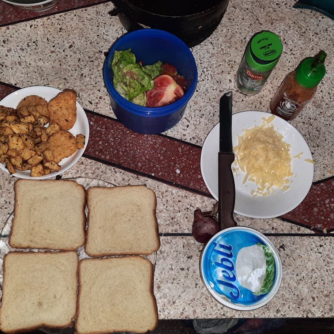 Grilled nuggets potato toast with jben