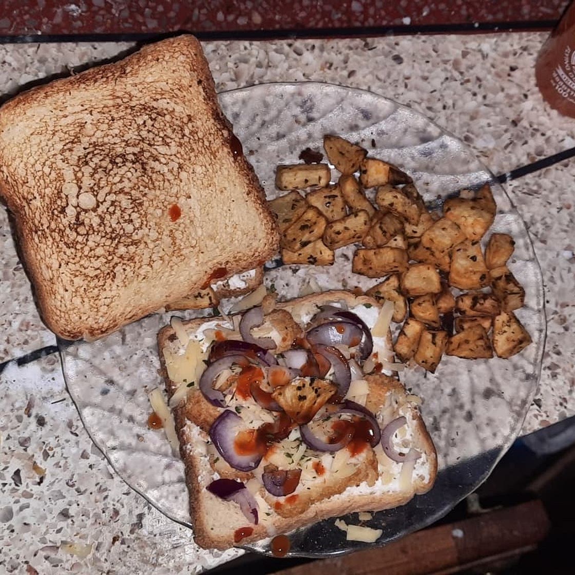 Grilled nuggets potato toast with jben