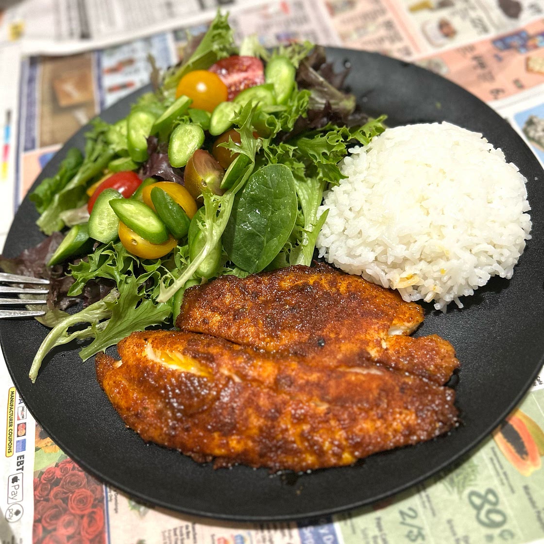 Air Fryer, Air Fried, Grilled Blackened Tilapia