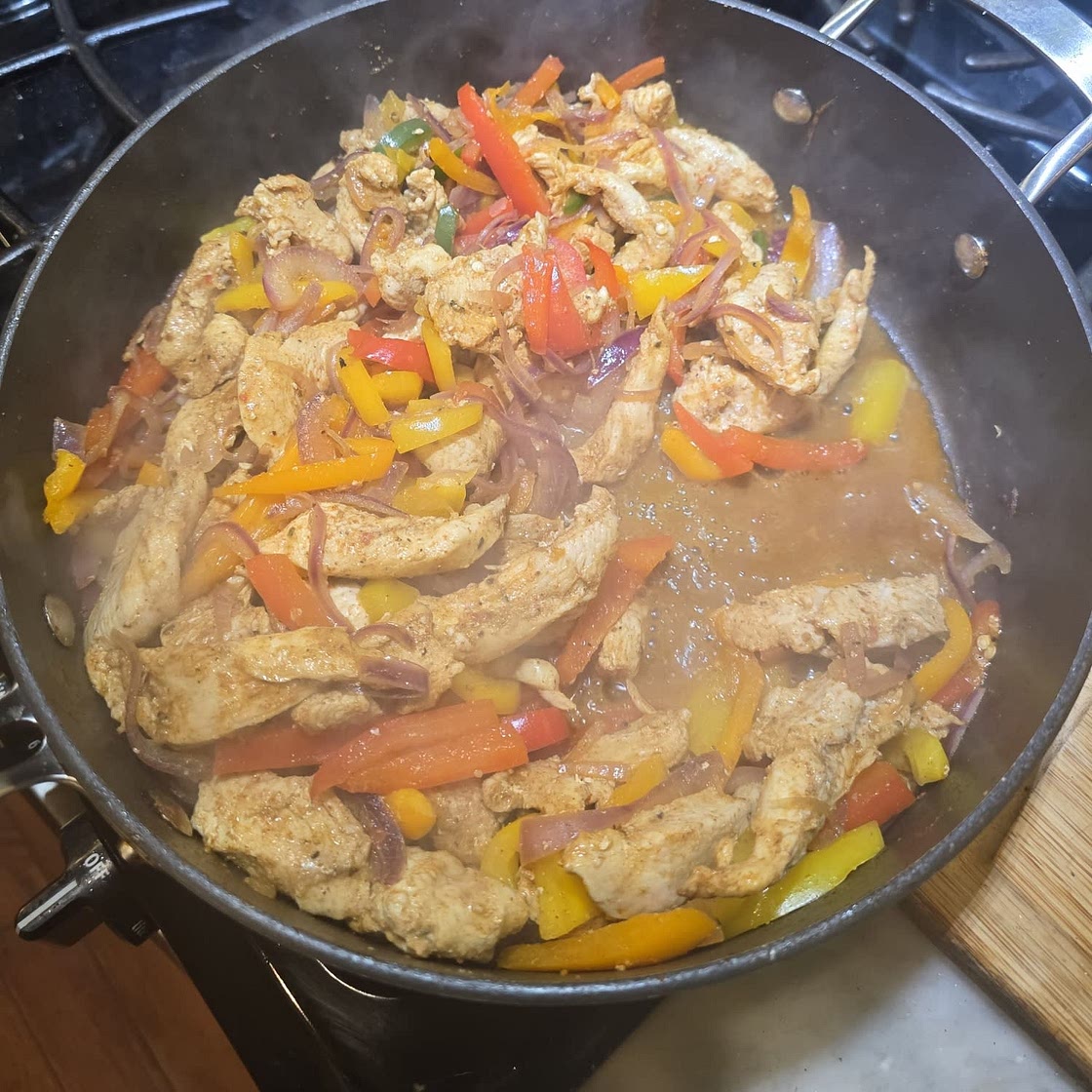 Quick Low calorie, Low Carb Chicken Fajitas