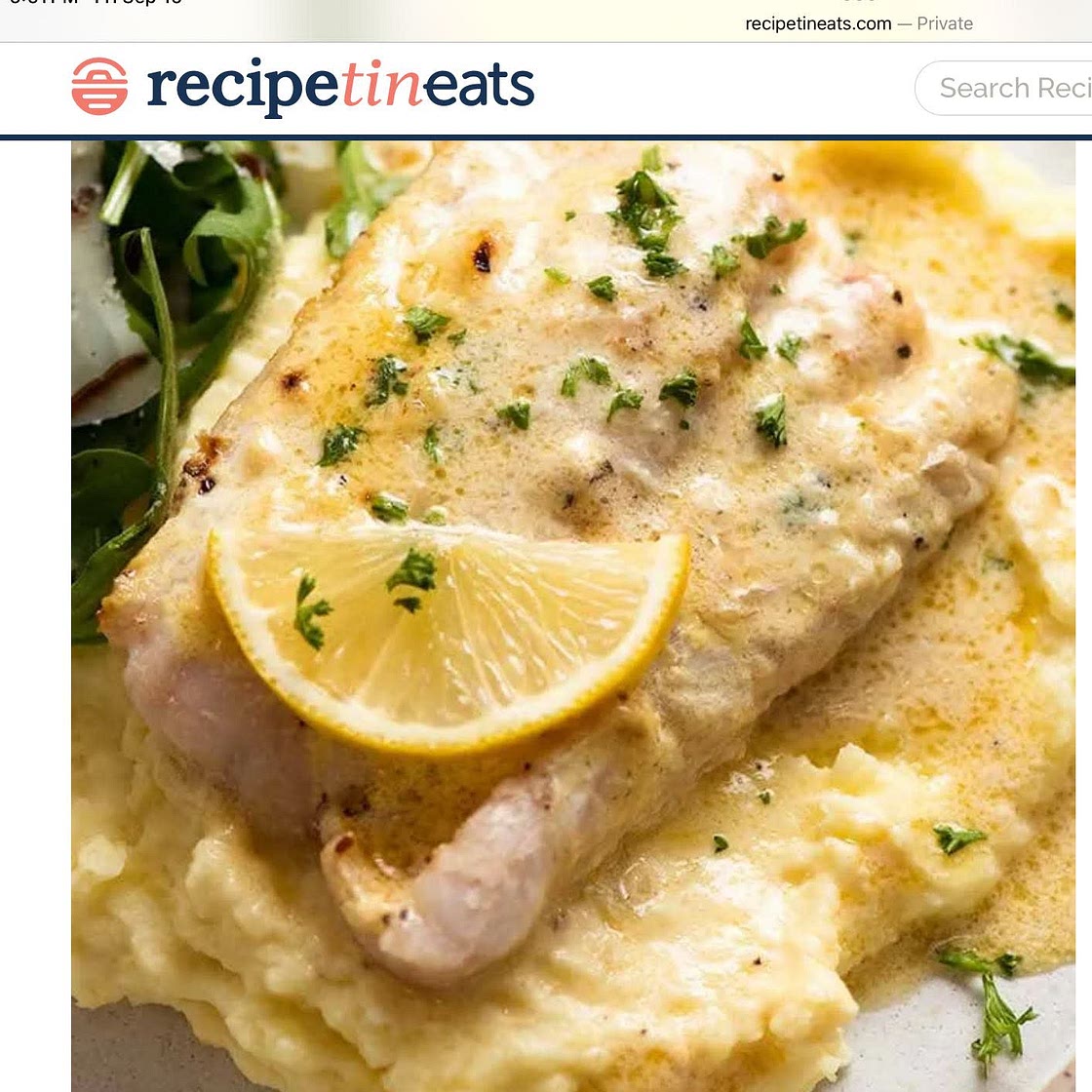 Baked Fish with Lemon Cream Sauce (One Baking Dish!)