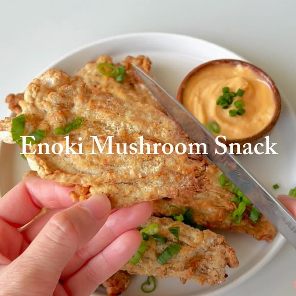 Crispy Enoki Mushrooms with Sriracha Mayo