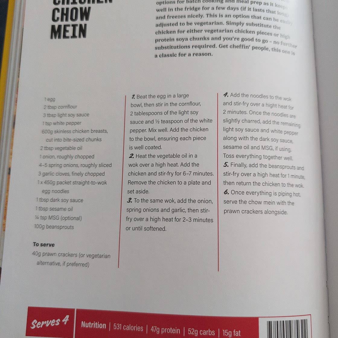 Chicken Chow Mein (p100)