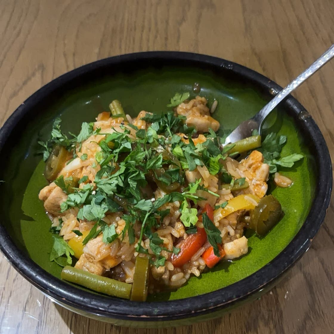 All-in-one spicy pork and rice