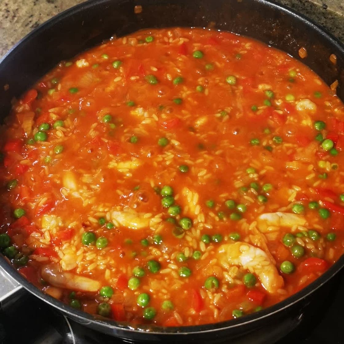 «Паэлья-лайт» с креветками и овощами