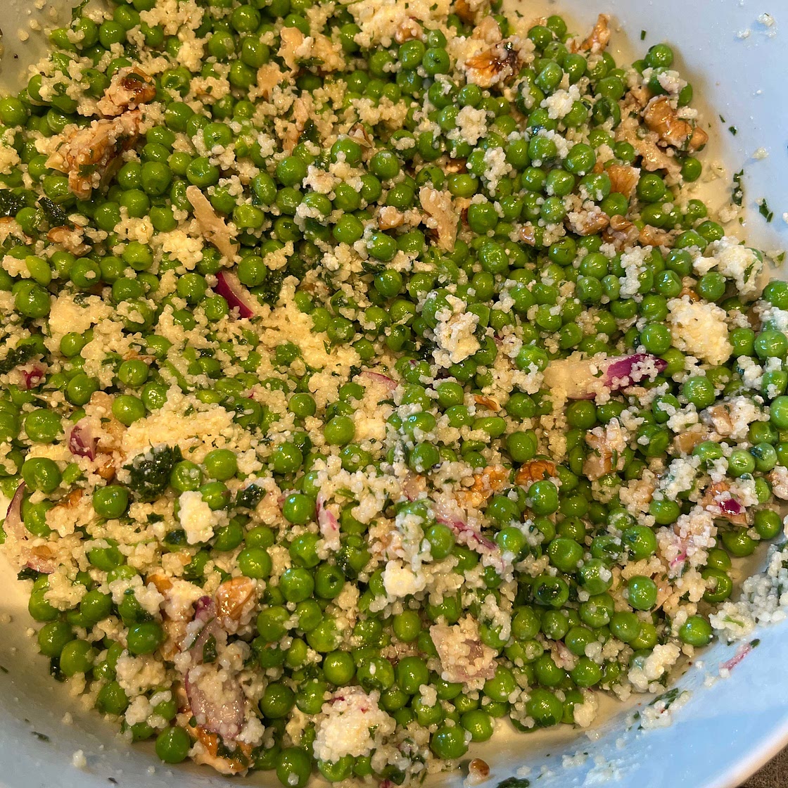 Spring Couscous Salad with Basil Vinaigrette