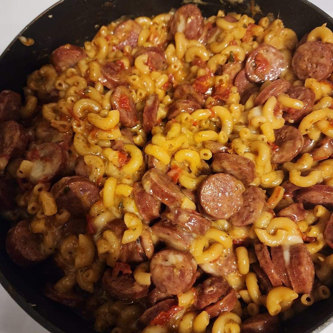 One Pot Andouille Sausage Skillet Pasta