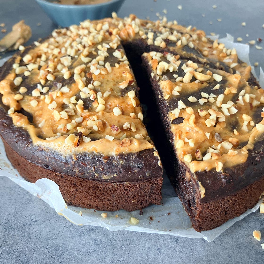 Peanut Butter Spelt Brownie Made with Cottage Cheese