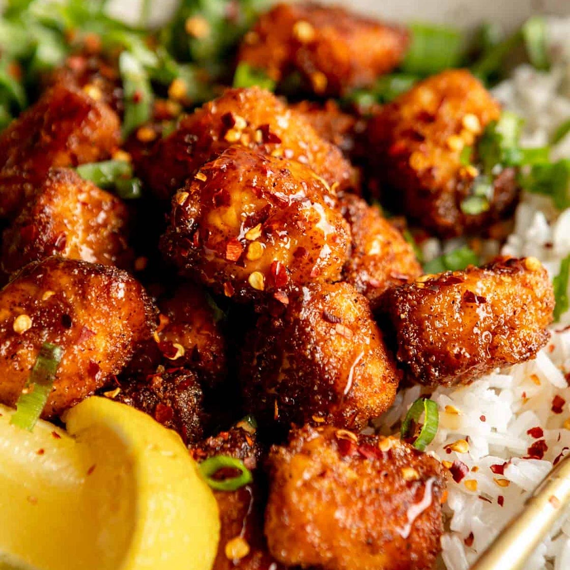 Hot Honey Salmon Bites