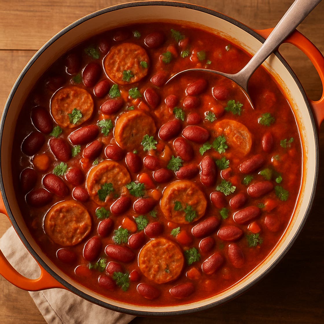 One-Pot Pork Sausage & Red Bean Chili