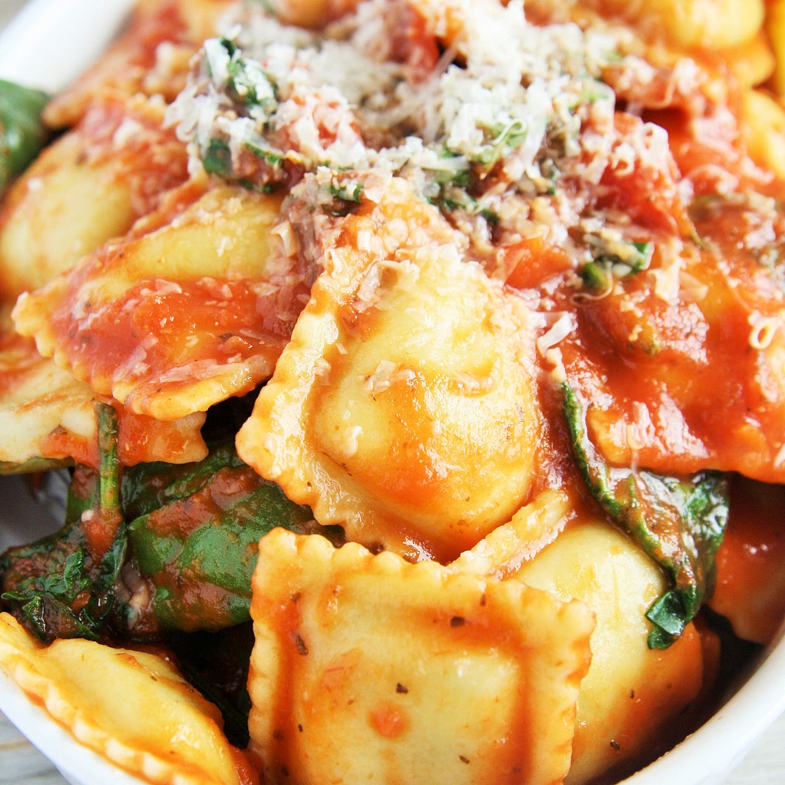 Spinach and cheese Ravioli