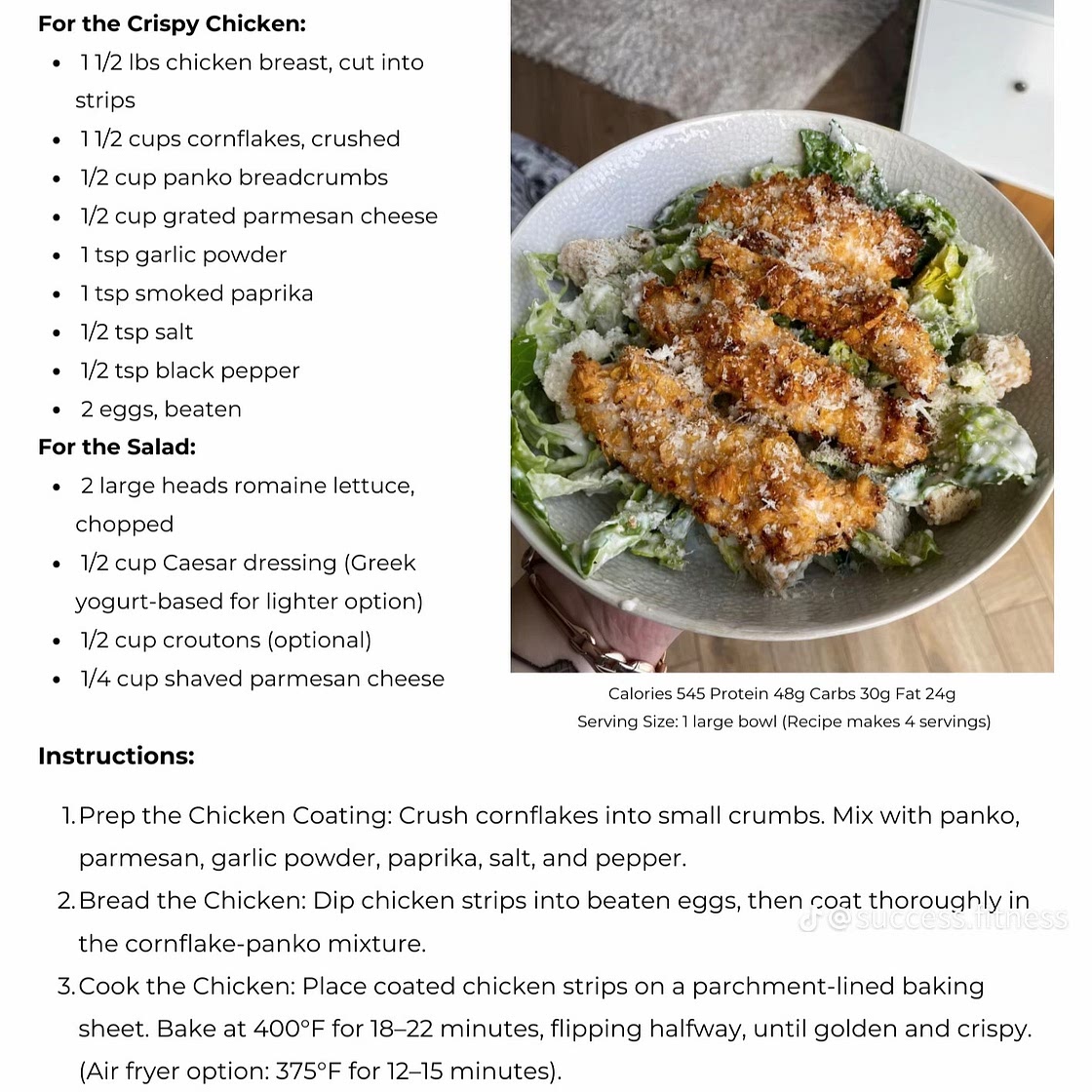 CRISPY CHICKEN CAESAR SALAD