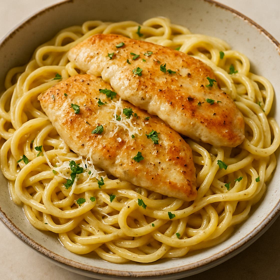 Garlic Parmesan Chicken Pasta
