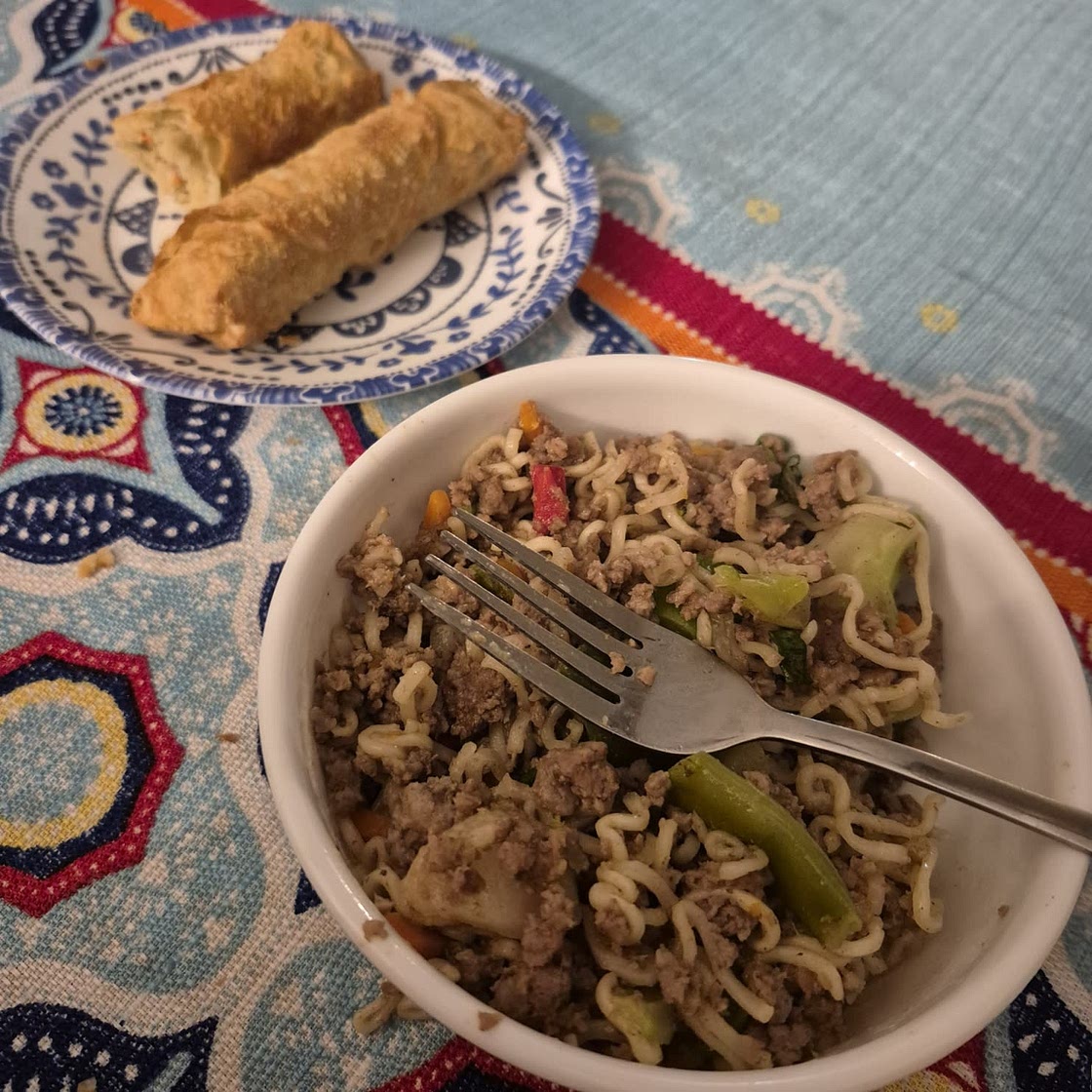 Ground Beef Stir Fry with Noodles
