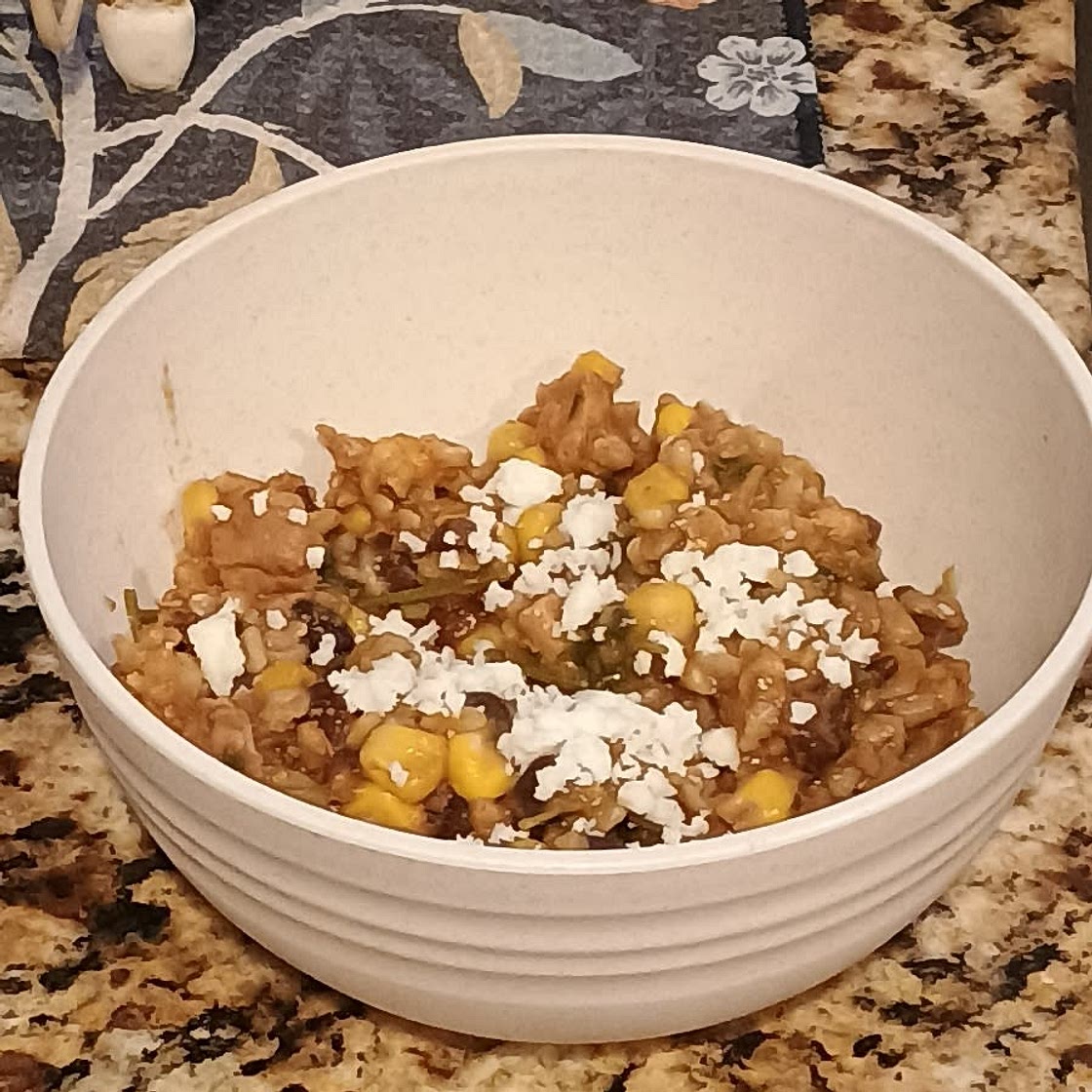 Slow-Cooker Chicken & Brown Rice with Roasted Corn & Black Beans