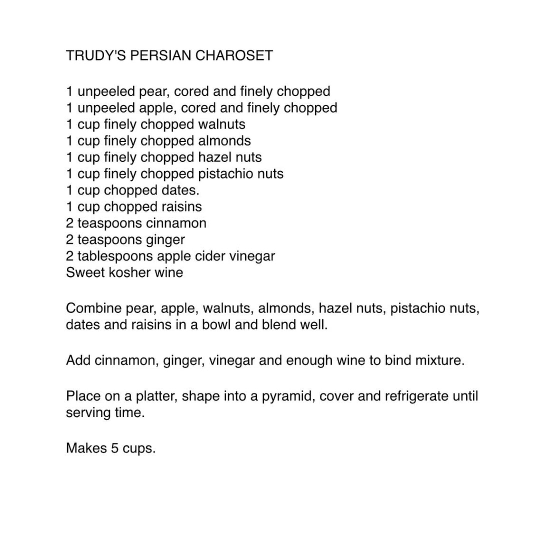 Matthew Kallis Charoset