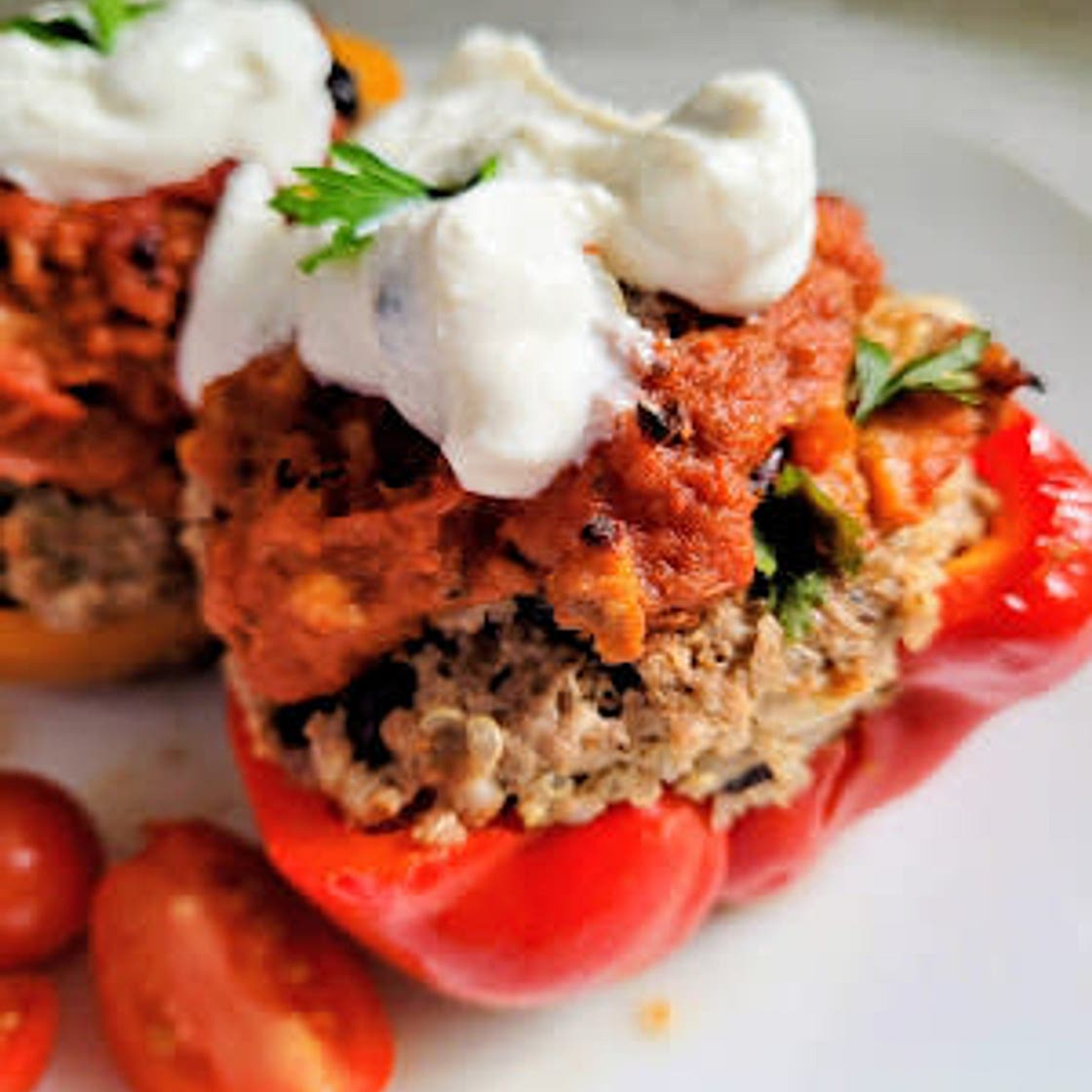 Black Bean and Beef Stuffed Peppers
