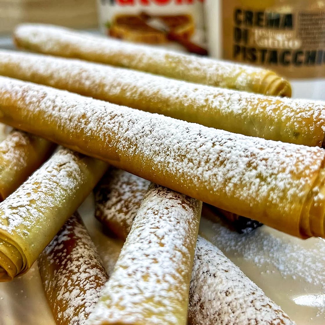 Bastoncini nutella pasta fillo