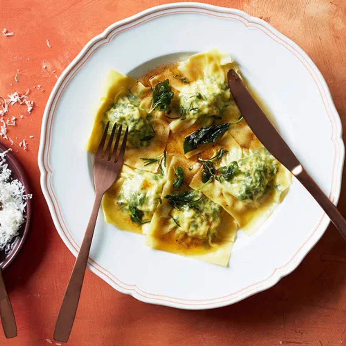 spinach and ricotta ravioli