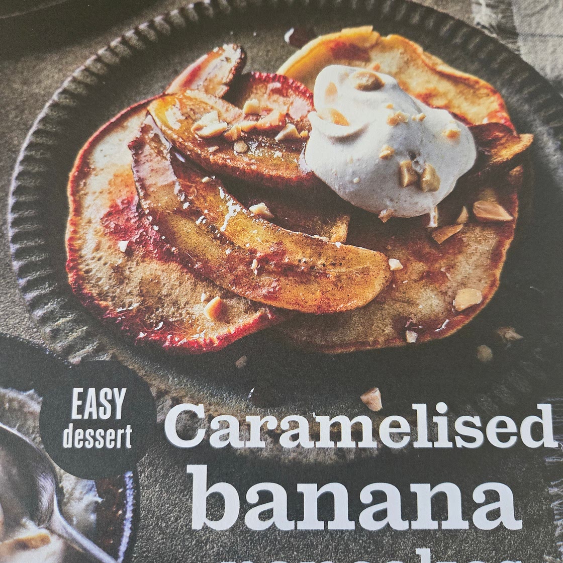 Caramelised banana pancakes
