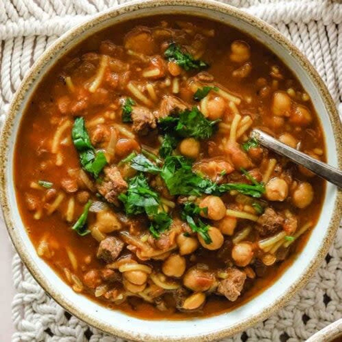 Harira Moroccan Lentil and Chickpea Soup