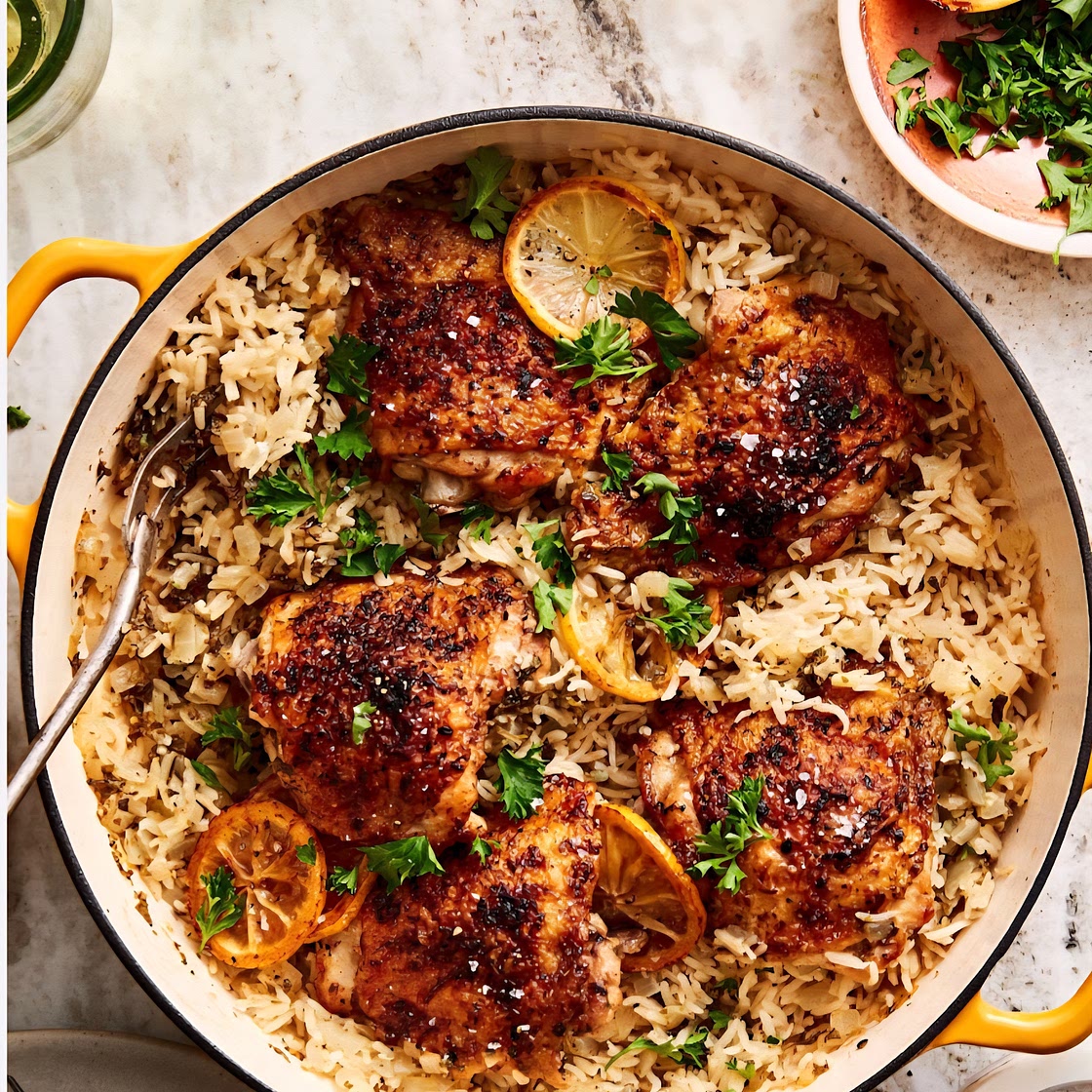 Greek Chicken with Lemon Rice