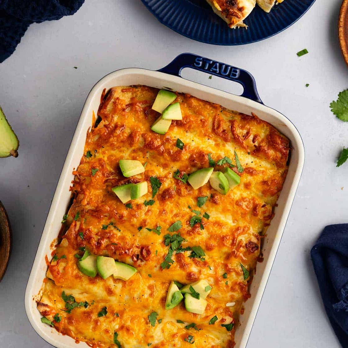 Creamy Chicken Taco Enchiladas