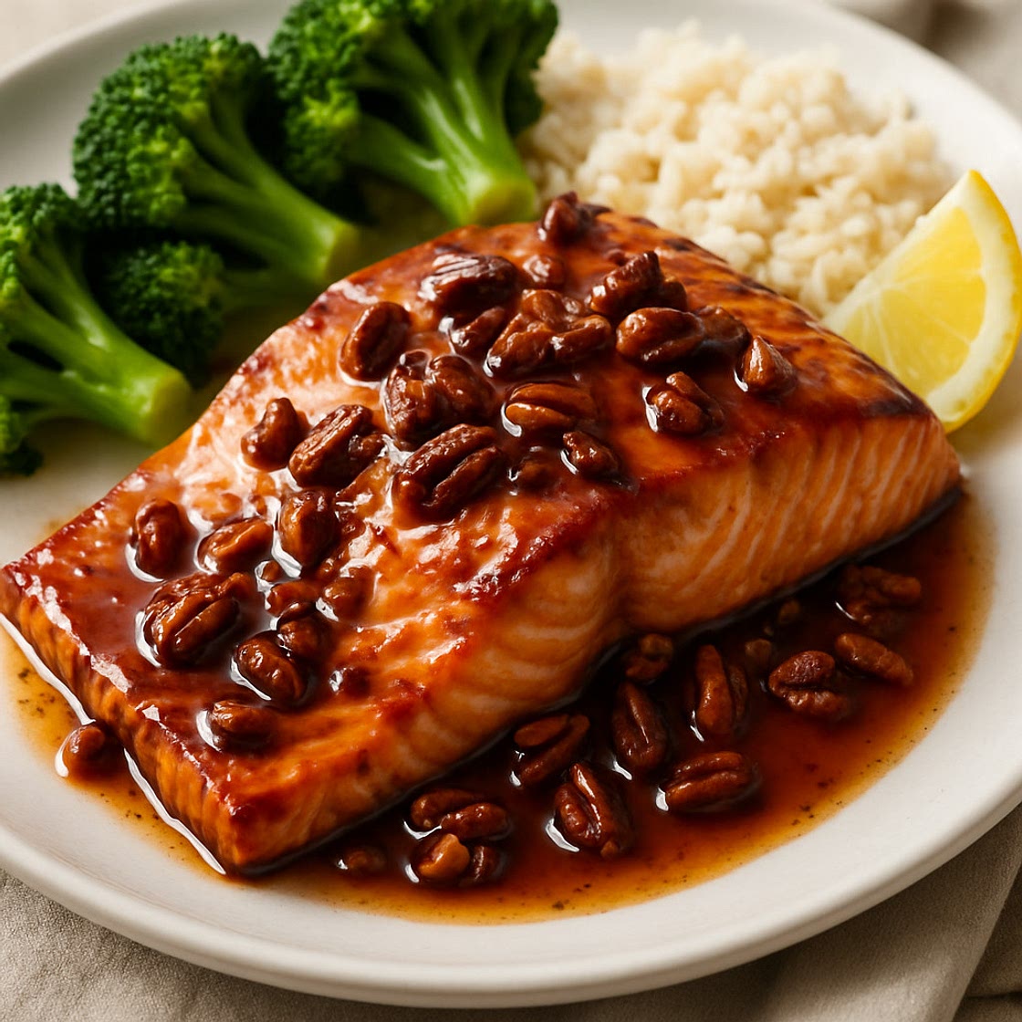 Maple Pecan Glazed Salmon