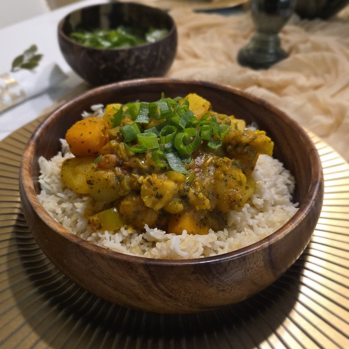 South Indian Potato and Pea Curry | Vegan | Gluten-Free