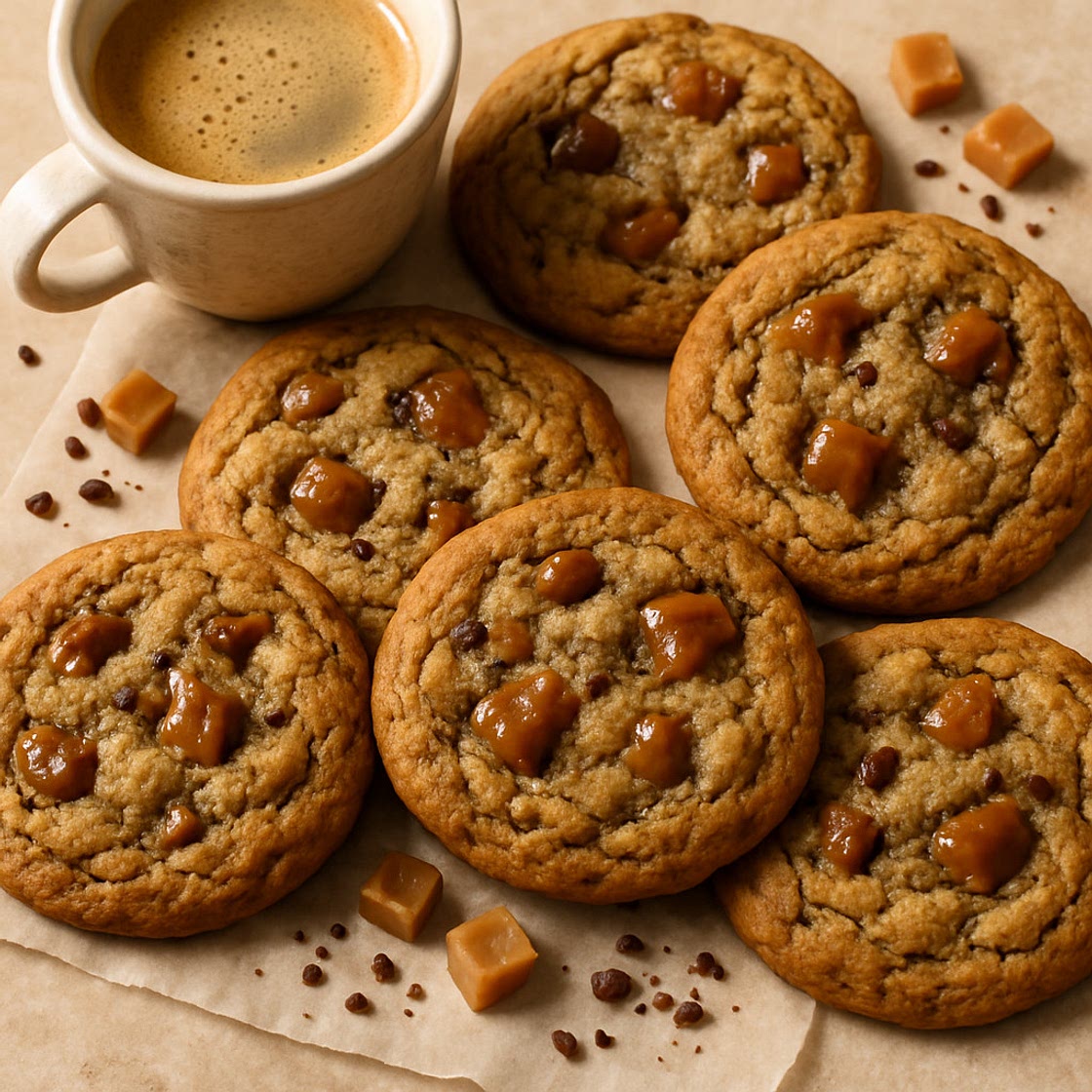 Brown Butter Coffee Toffee Cookies