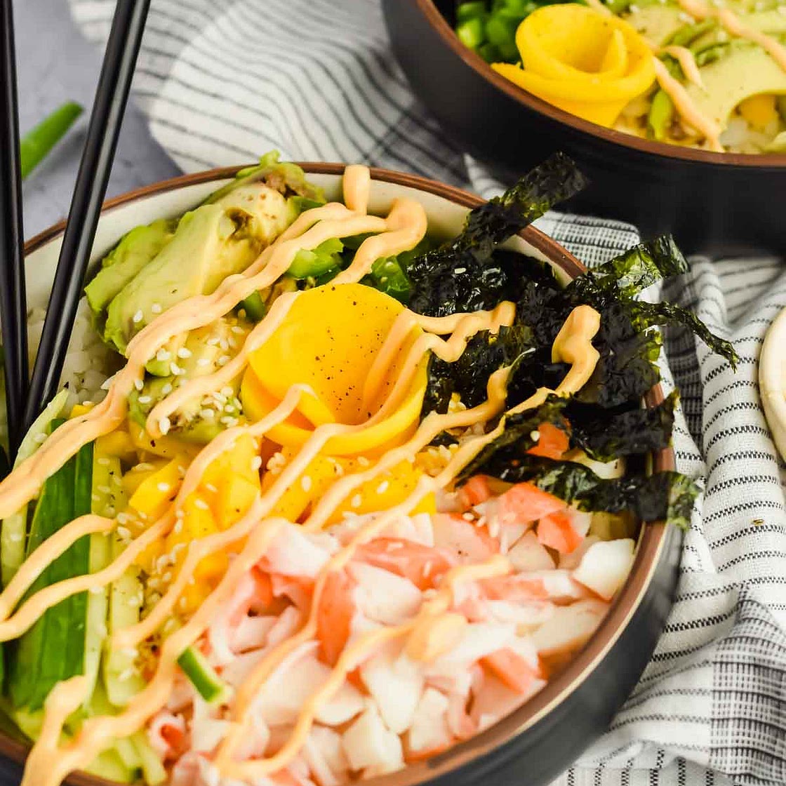 Homemade California Poke Bowls