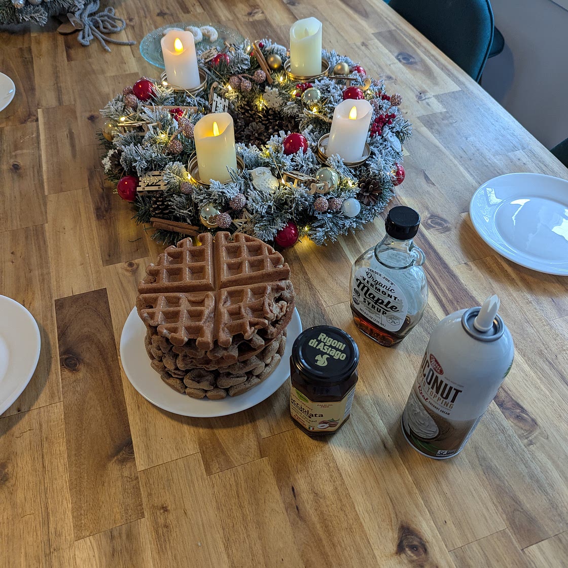 Healthy Hazelnut Waffles