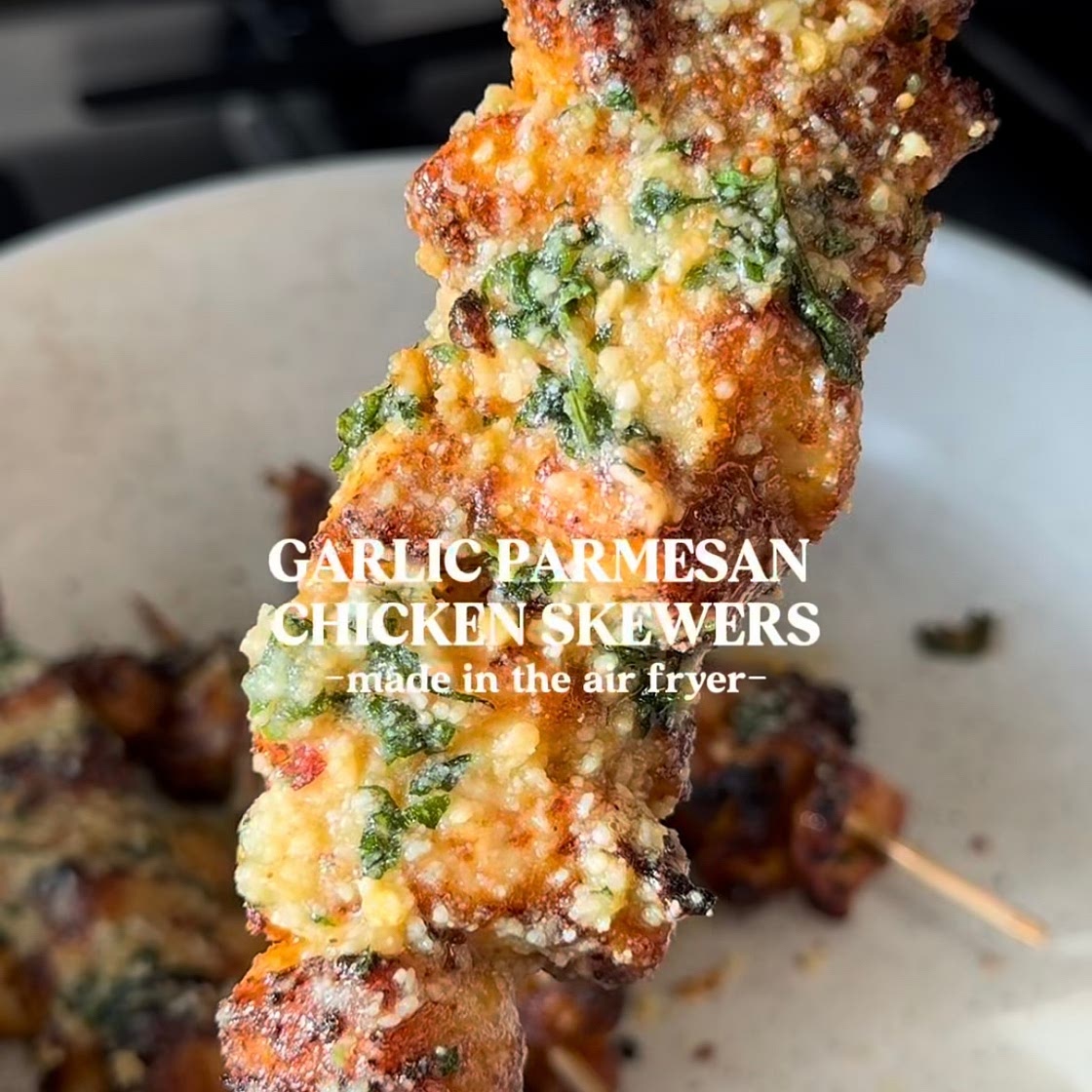 Garlic Parmesan Chicken Skewers
