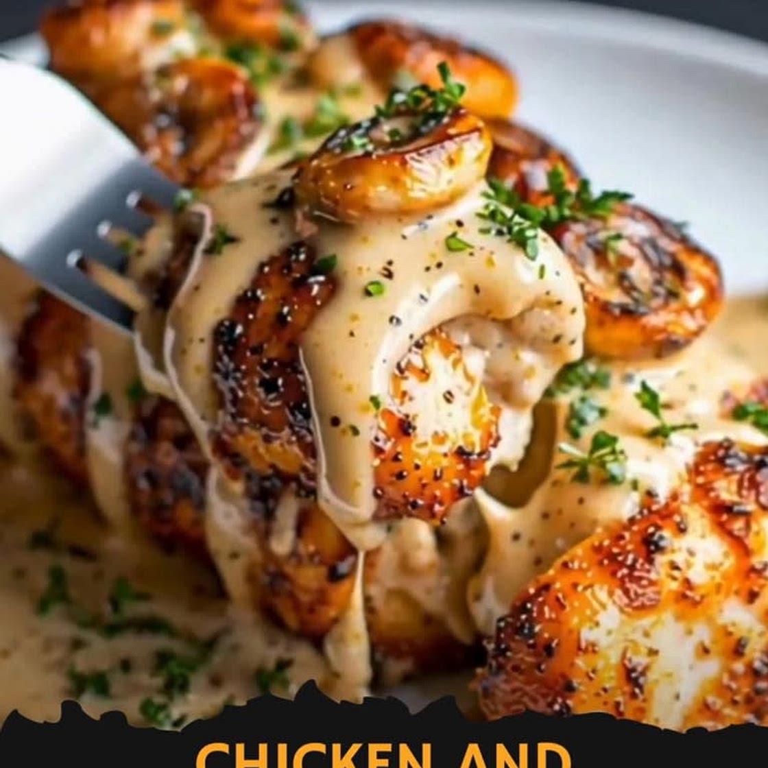 Chicken and Mushroom Skillet in a Creamy Cheese and Mustard Sauce