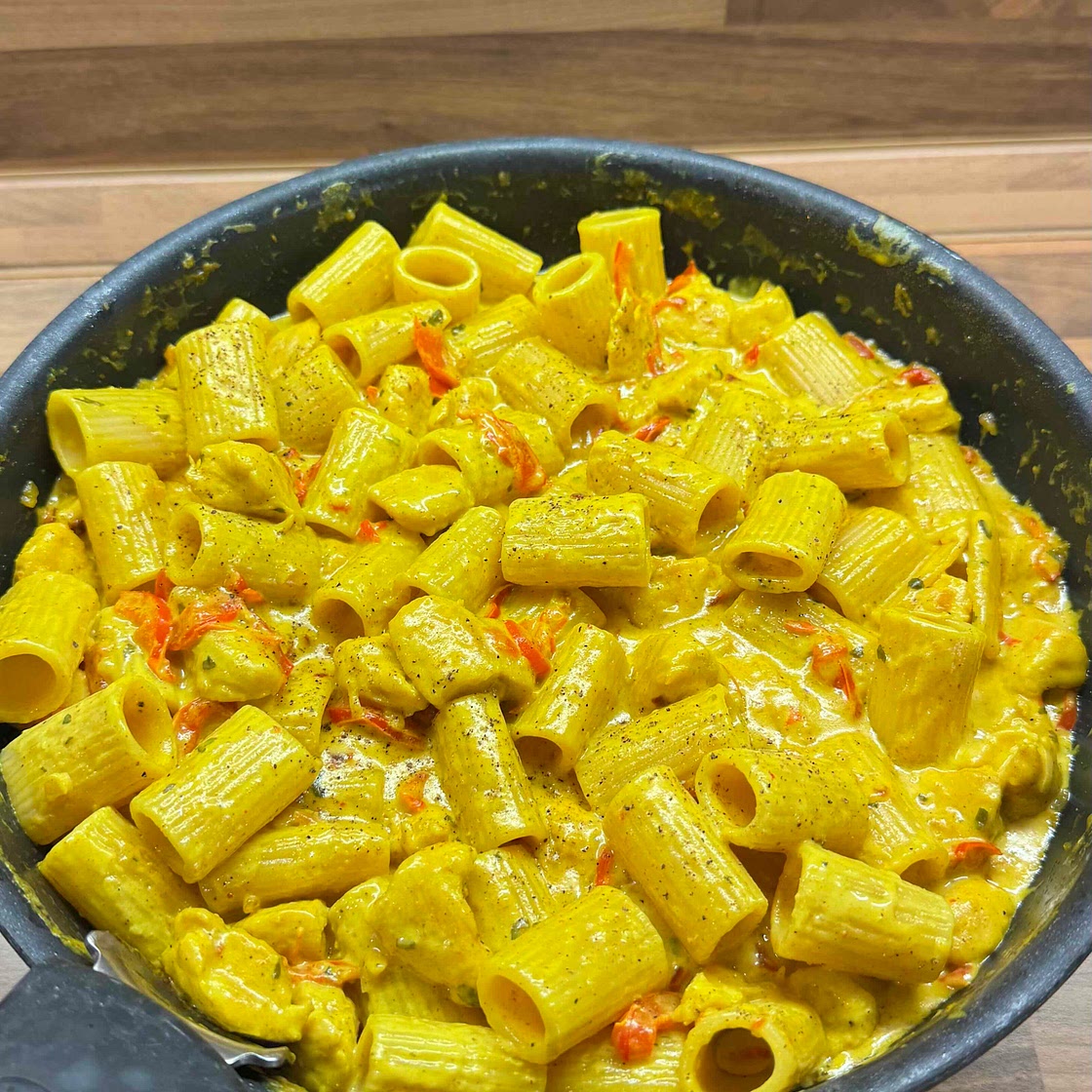 Pâtes poulet et curry