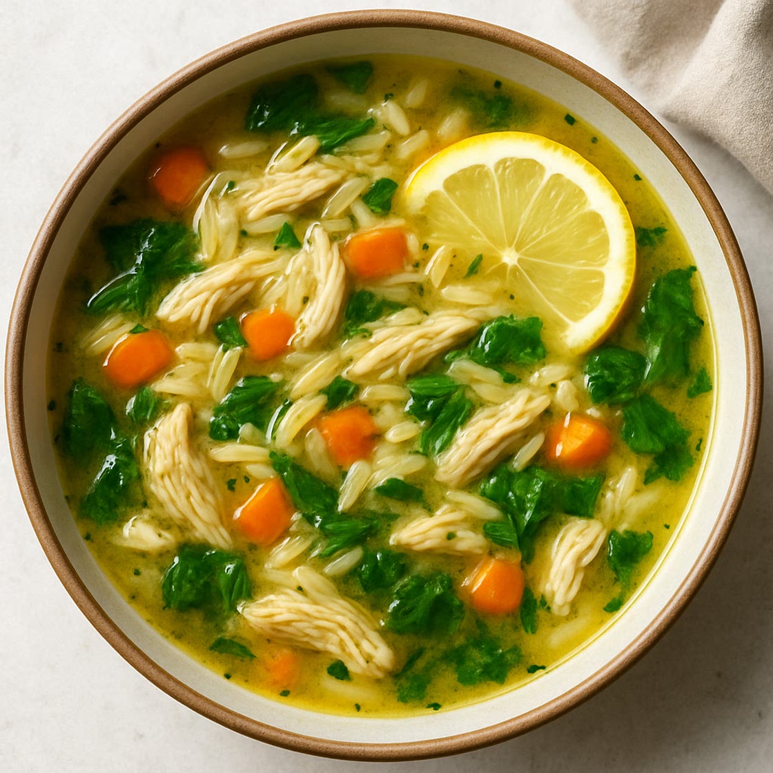 Lemon Chicken Orzo Soup