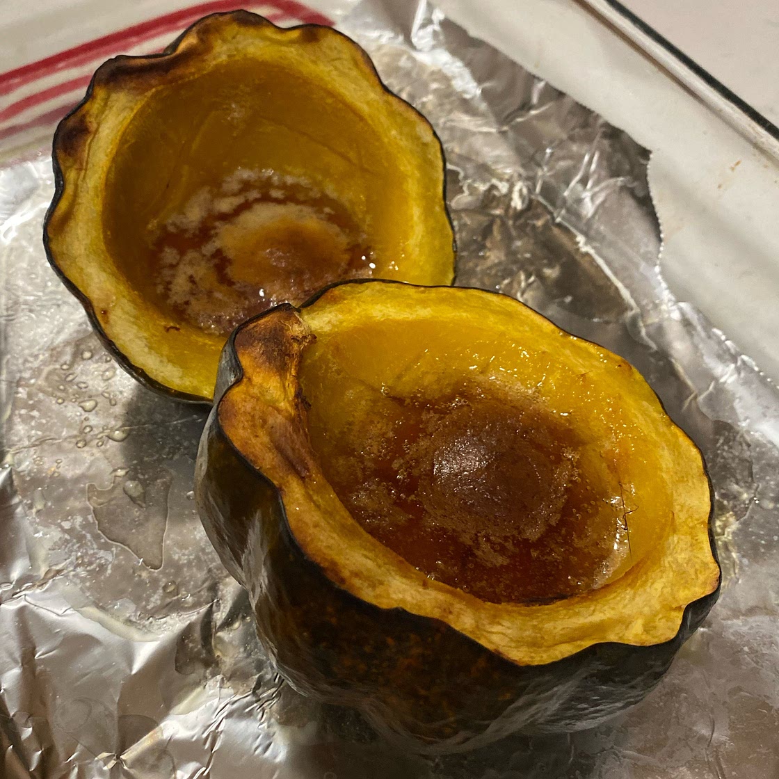 Baked Acorn Squash with Butter and Brown Sugar
