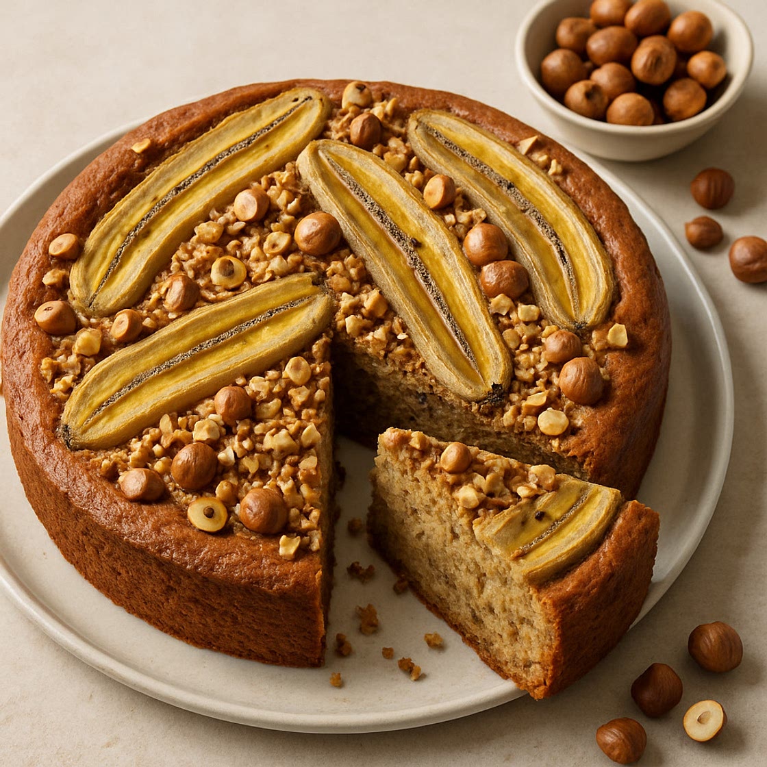 Banana Cake with Hazelnut Twist