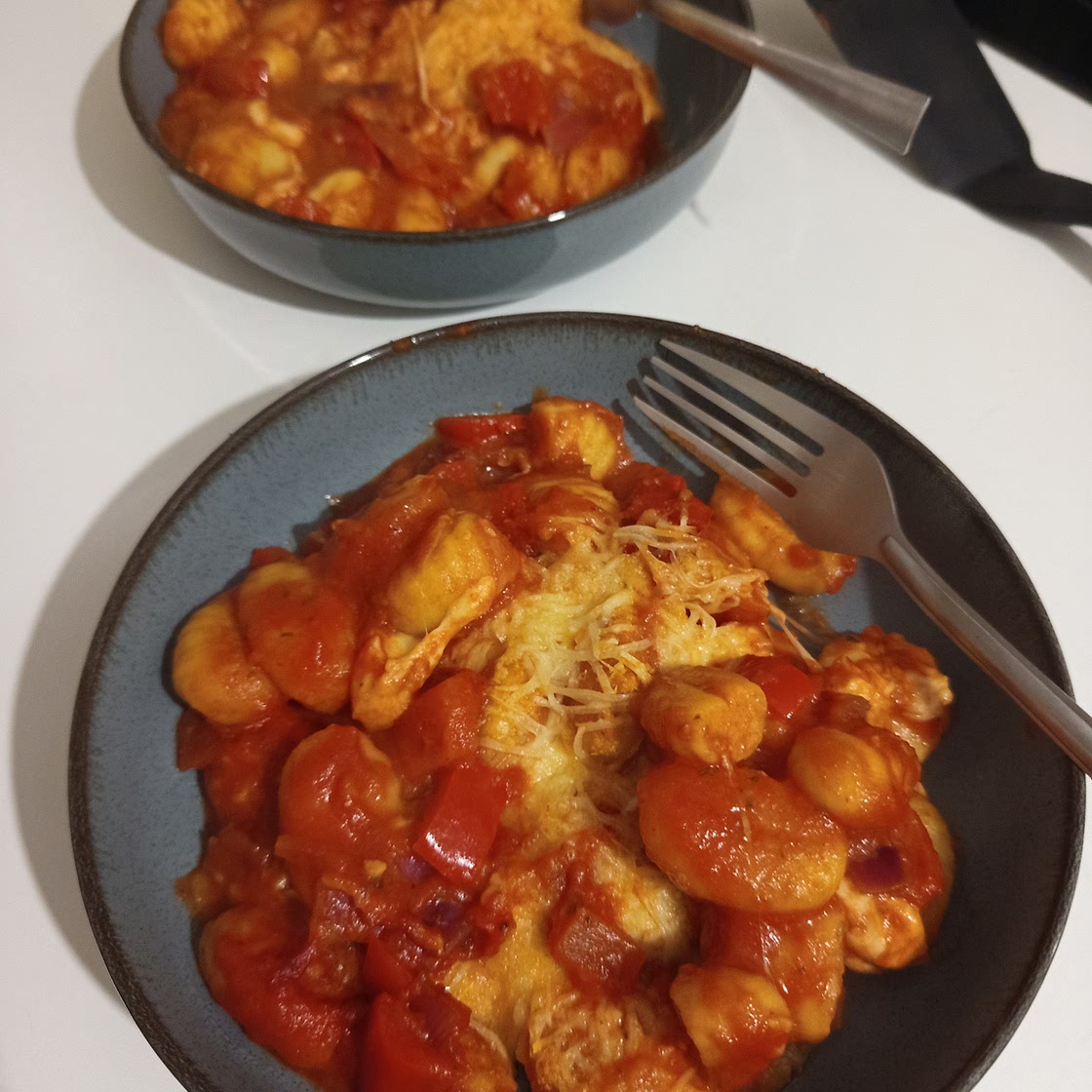 Gratin de gnocchis mozza poivrons