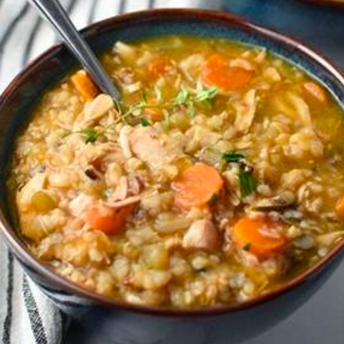 Mediterranean Rotisserie Chicken & Wild Rice Soup