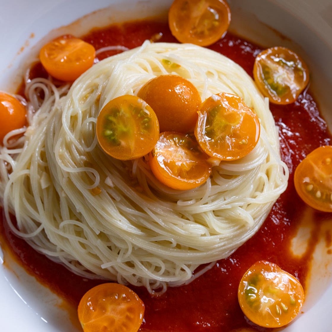 Cherry Tomatoes Angel Hair Pasta