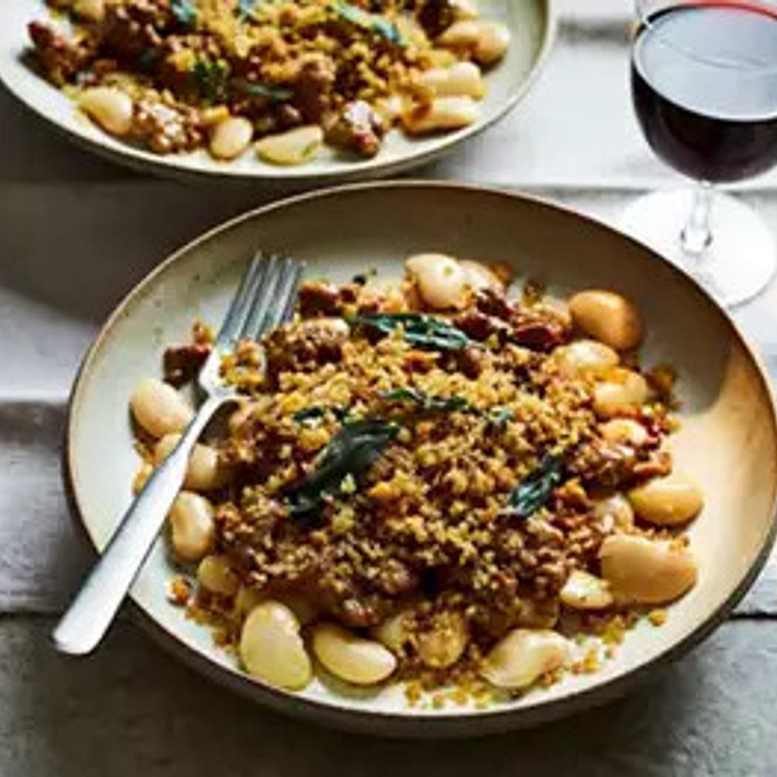 Sausage, sage & butterbean ragù