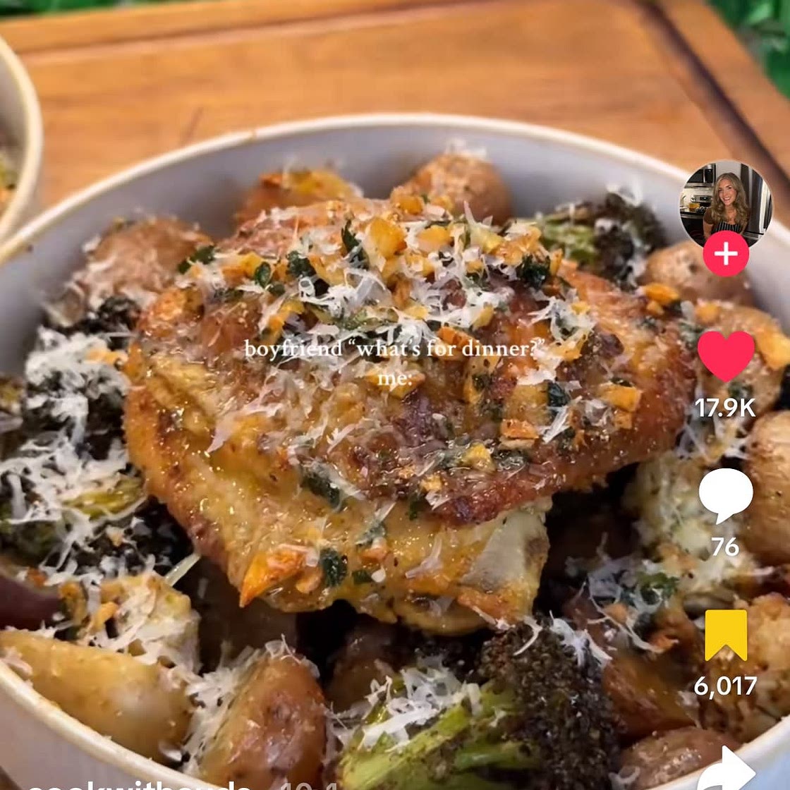 Buttery garlic Chicken and Veg sheet pan