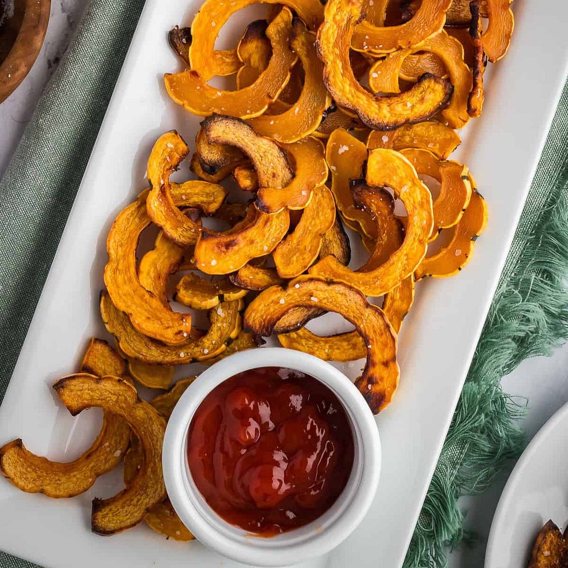 Roasted Delicata Squash Recipe (Oven + Air Fryer)