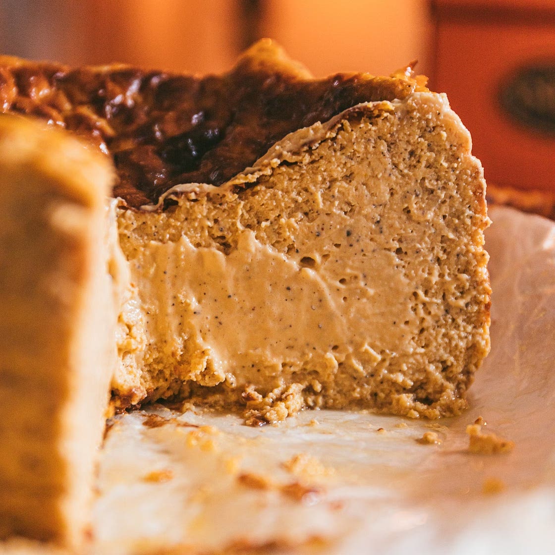 Autumn Leaves Pumpkin Basque Cheesecake