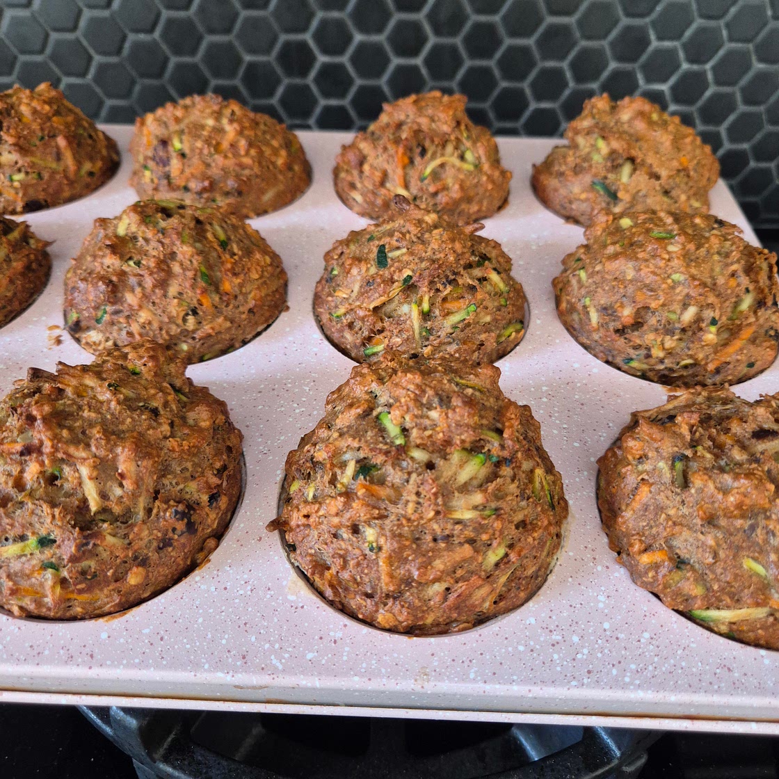 Carrot, apple and zucchini muffins