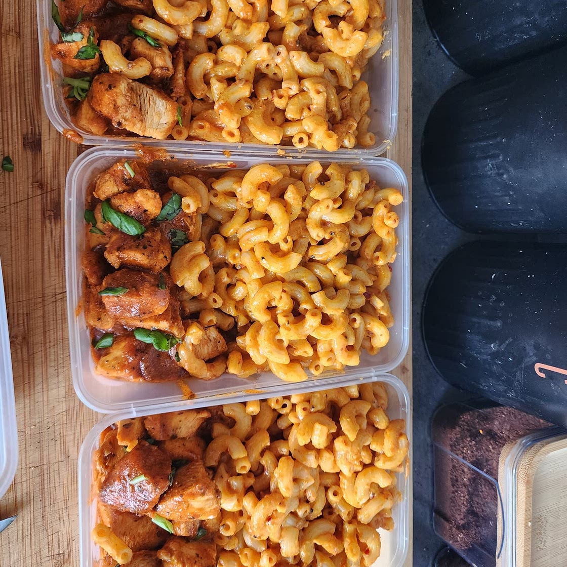 HIGH PROTEIN MEAL PREP BUFFALO RANCH 🍗 MAC N CHEESE🧀 (370 Cals,