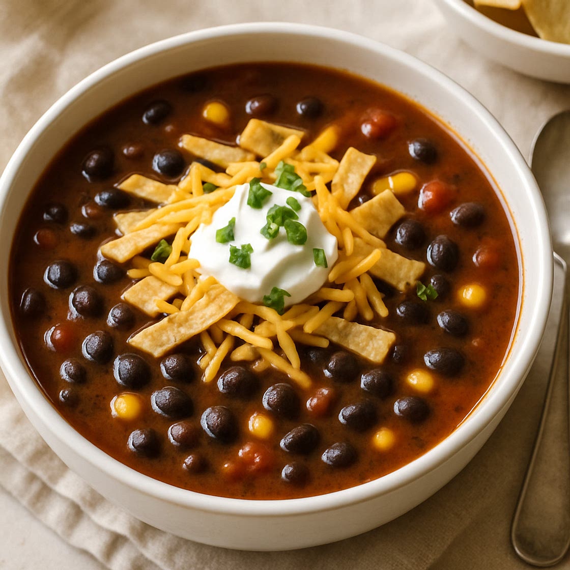 Easy Black Bean Enchilada Soup